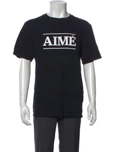 Pre-owned Aimé Leon Dore Graphic Print Crew Neck T-shirt In Black