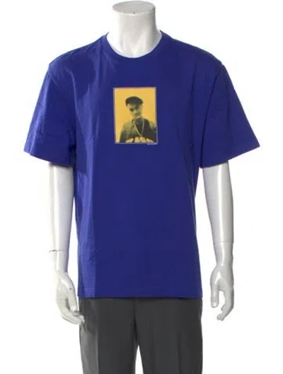 Pre-owned Aimé Leon Dore Graphic Print Crew Neck T-shirt In Blue