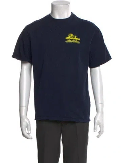 Pre-owned Aimé Leon Dore Graphic Print Crew Neck T-shirt In Blue