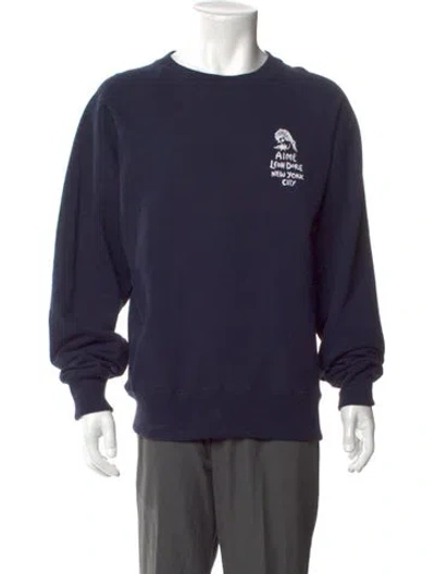 Pre-owned Aimé Leon Dore Graphic Print Crew Neck T-shirt In Blue