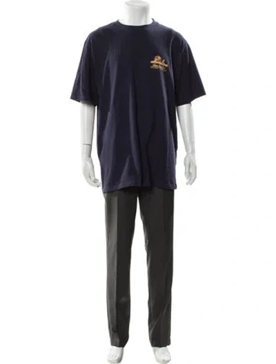 Pre-owned Aimé Leon Dore Graphic Print Crew Neck T-shirt In Blue