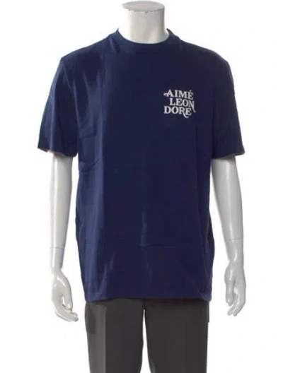 Pre-owned Aimé Leon Dore Graphic Print Crew Neck T-shirt In Blue