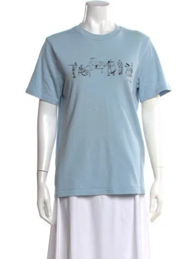 Pre-owned Aimé Leon Dore Graphic Print Crew Neck T-shirt In Blue
