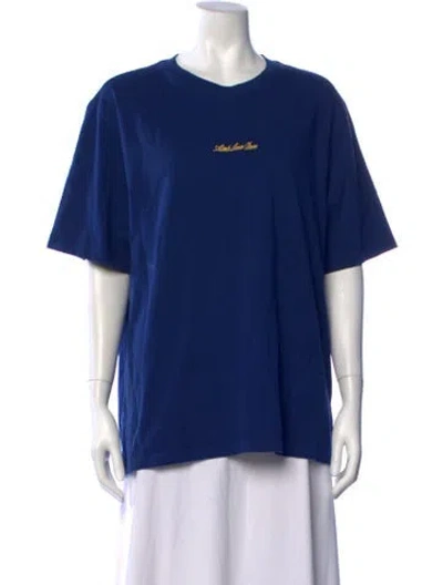 Pre-owned Aimé Leon Dore Graphic Print Crew Neck T-shirt In Blue