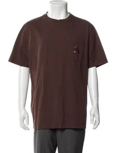 Pre-owned Aimé Leon Dore Graphic Print Crew Neck T-shirt In Brown
