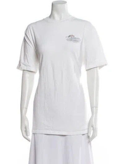 Pre-owned Aimé Leon Dore Graphic Print Crew Neck T-shirt In White