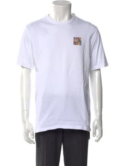 Pre-owned Aimé Leon Dore Graphic Print Crew Neck T-shirt In White