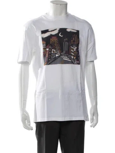 Pre-owned Aimé Leon Dore Graphic Print Crew Neck T-shirt In White