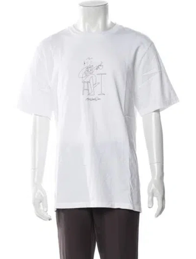 Pre-owned Aimé Leon Dore Graphic Print Crew Neck T-shirt In White