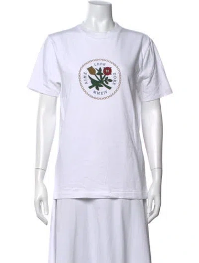 Pre-owned Aimé Leon Dore Graphic Print Crew Neck T-shirt In White