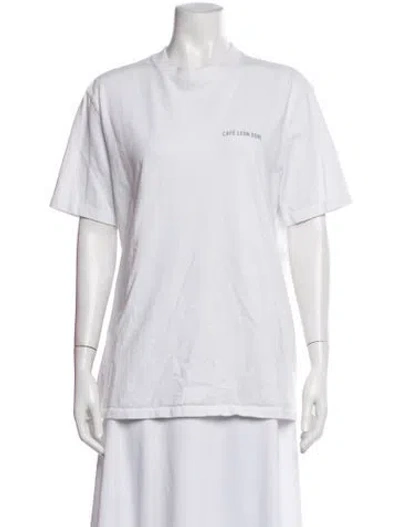 Pre-owned Aimé Leon Dore Graphic Print Crew Neck T-shirt In White
