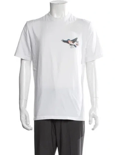 Pre-owned Aimé Leon Dore Graphic Print Crew Neck T-shirt In White