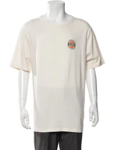 Pre-owned Aimé Leon Dore Graphic Print Crew Neck T-shirt In White