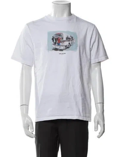 Pre-owned Aimé Leon Dore Graphic Print Crew Neck T-shirt In White