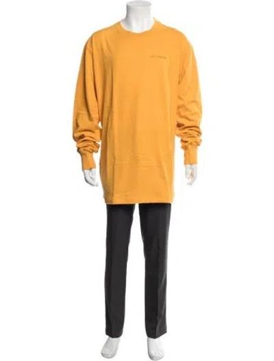 Pre-owned Aimé Leon Dore Graphic Print Crew Neck T-shirt In Yellow