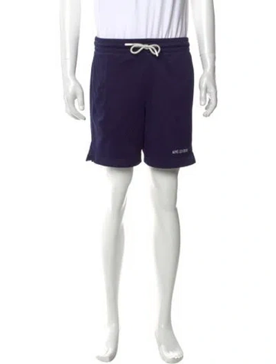 Pre-owned Aimé Leon Dore Graphic Print Jogger Shorts In Blue