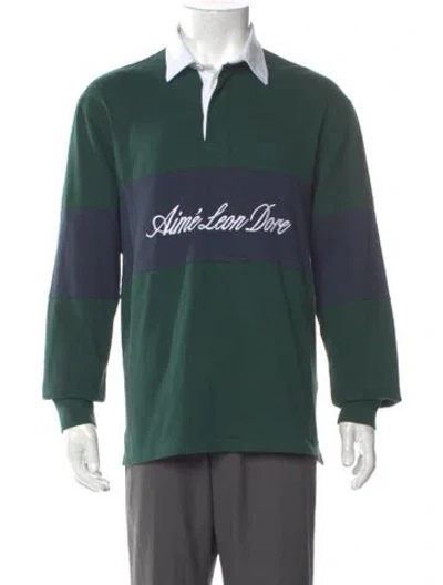 Pre-owned Aimé Leon Dore Graphic Print Long Sleeve Shirt In Green