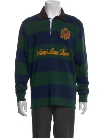 Pre-owned Aimé Leon Dore Graphic Print Long Sleeve Shirt In Green