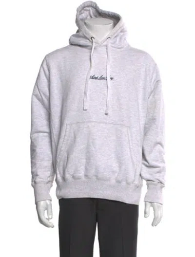 Pre-owned Aimé Leon Dore Graphic Print Mock Neck Hoodie In Gray