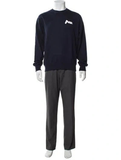 Pre-owned Aimé Leon Dore Graphic Print Mock Neck Pullover In Blue