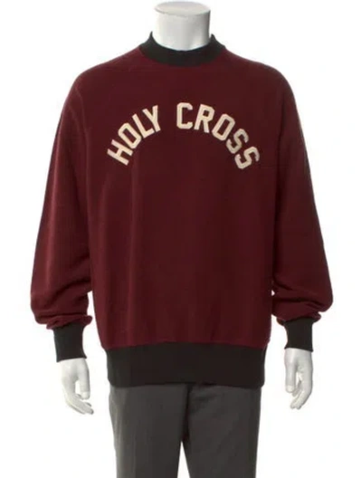 Pre-owned Aimé Leon Dore Graphic Print Mock Neck Sweatshirt In Burgundy