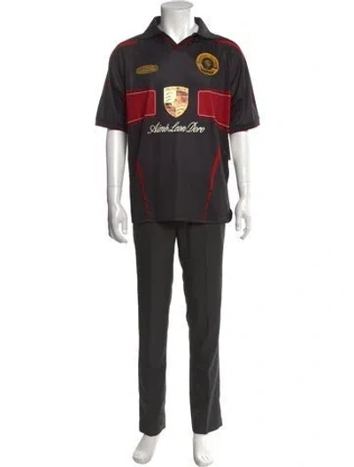 Pre-owned Aimé Leon Dore Graphic Print Short Sleeve Shirt In Black