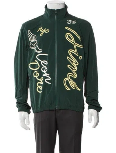 Pre-owned Aimé Leon Dore Graphic Print Windbreaker In Green