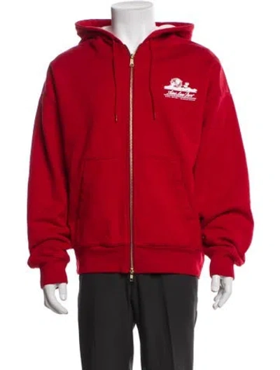 Pre-owned Aimé Leon Dore Graphic Print Windbreaker In Red