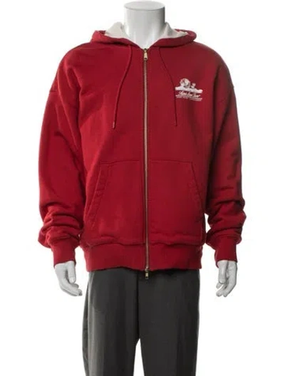 Pre-owned Aimé Leon Dore Graphic Print Windbreaker In Red