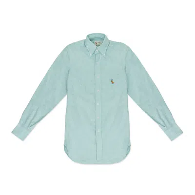 Aimé Leon Dore Green Drake's Oxford Button-down Shirt In Animal Print