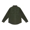 Aimé Leon Dore Green Fleece Button-down Shirt In Green