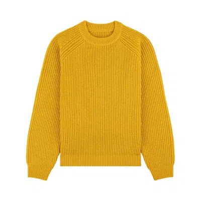 Pre-owned Aimé Leon Dore Heavyweight Shaker Stitch Crewneck 'golden Rod' | Yellow | Men's Size L