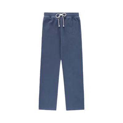 Pre-owned Aimé Leon Dore Herringbone Terry Uniform Sweatpant 'vintage Indigo' | Blue | Men's Size Xl