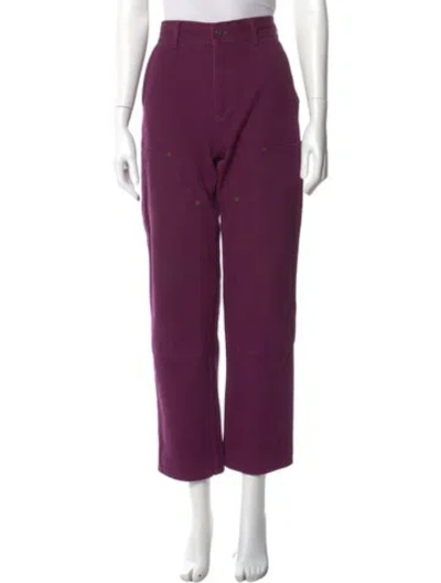 Pre-owned Aimé Leon Dore High-rise Straight Leg Jeans In Purple
