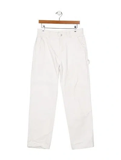 Pre-owned Aimé Leon Dore High-rise Straight Leg Jeans In White