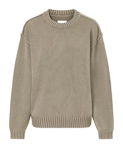Aimé Leon Dore Inside-out Crewneck Cotton Sweater In Brown