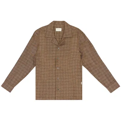 Pre-owned Aimé Leon Dore Jacquard Button Down Shirt 'brown' | Men's Size M