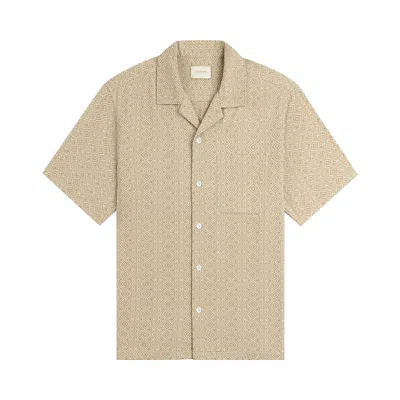 Pre-owned Aimé Leon Dore Jacquard Leisure Shirt 'coconut Milk' | Cream | Men's Size M In White