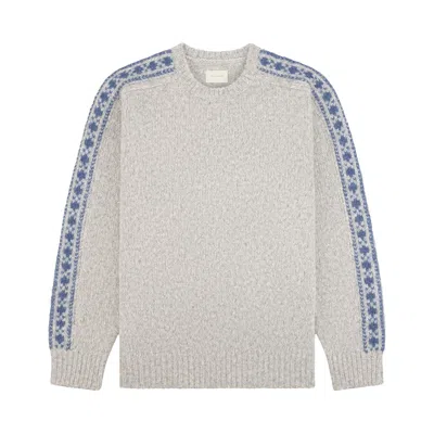 Pre-owned Aimé Leon Dore Jacquard Stripe Alpaca Sweater 'grey' | Men's Size Xs In Gray