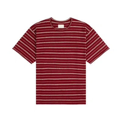 Pre-owned Aimé Leon Dore Jacquard Striped Rollneck Tee 'maroon' | Red | Men's Size Xxl