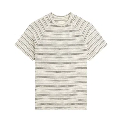 Pre-owned Aimé Leon Dore Jacquard Striped Tee 'beige Stripe' | Tan | Men's Size Xs In Brown