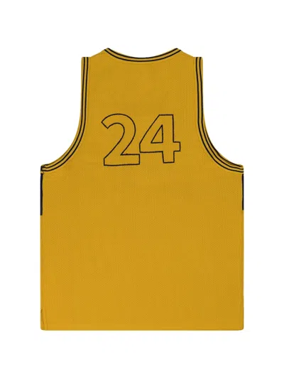 Aimé Leon Dore Knit Basketball Jersey In Yellow