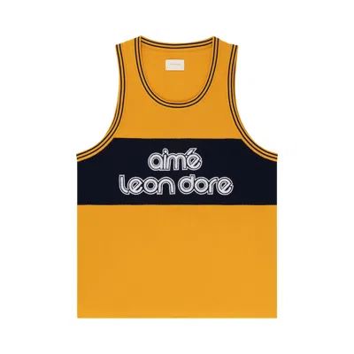 Pre-owned Aimé Leon Dore Knit Basketball Jersey 'yellow' | Men's Size Xl