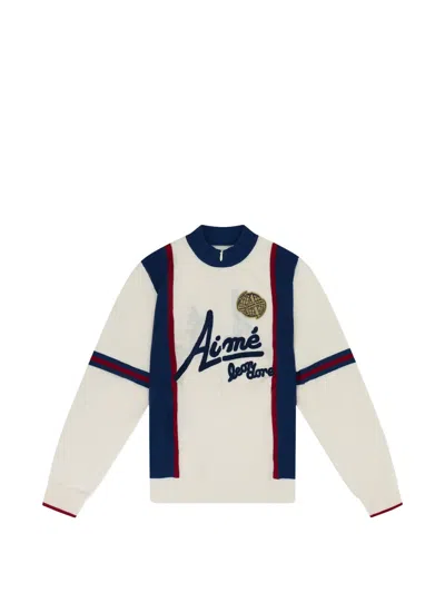 Aimé Leon Dore Knit Long-sleeve Zip-up Sweater In Multi