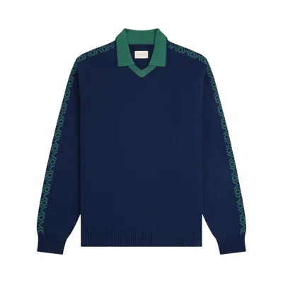 Pre-owned Aimé Leon Dore Knit Sport Pullover 'naval Academy' | Blue | Men's Size S