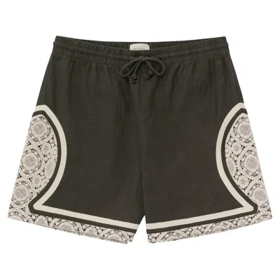 Pre-owned Aimé Leon Dore Lace Linen Basketball Short 'kombu Green' | Multi-color | Men's Size Xl