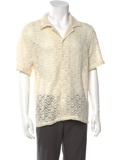 Pre-owned Aimé Leon Dore Lace Pattern Short Sleeve Shirt In Neutral