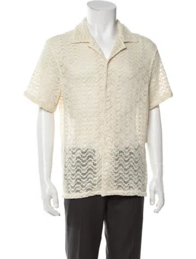 Pre-owned Aimé Leon Dore Lace Pattern Short Sleeve Shirt In Neutral