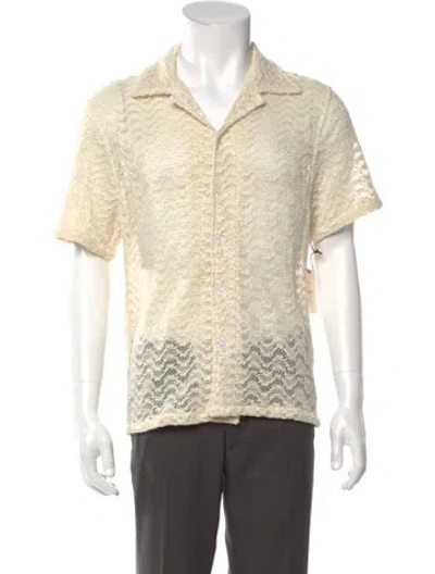 Pre-owned Aimé Leon Dore Lace Pattern Short Sleeve Shirt In Neutral