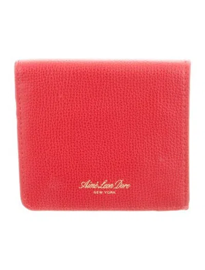 Pre-owned Aimé Leon Dore Leather Card Holder In Red